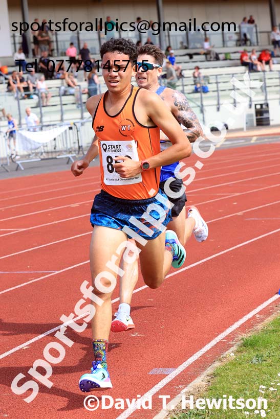 Mens Seniors 5000 metres, 2024 North Eastern Track and Field Champs., Middlesbrough.  Photo: David T. Hewitson/Sports for All Pics